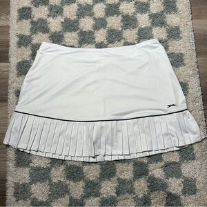 Slazenger Pull On A-Line Pleated Tennis Skirt Skort Women's Large White